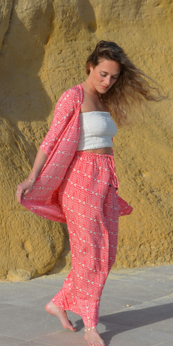 KS-85-763 KIMONO + TROUSER SEDA FRÍA