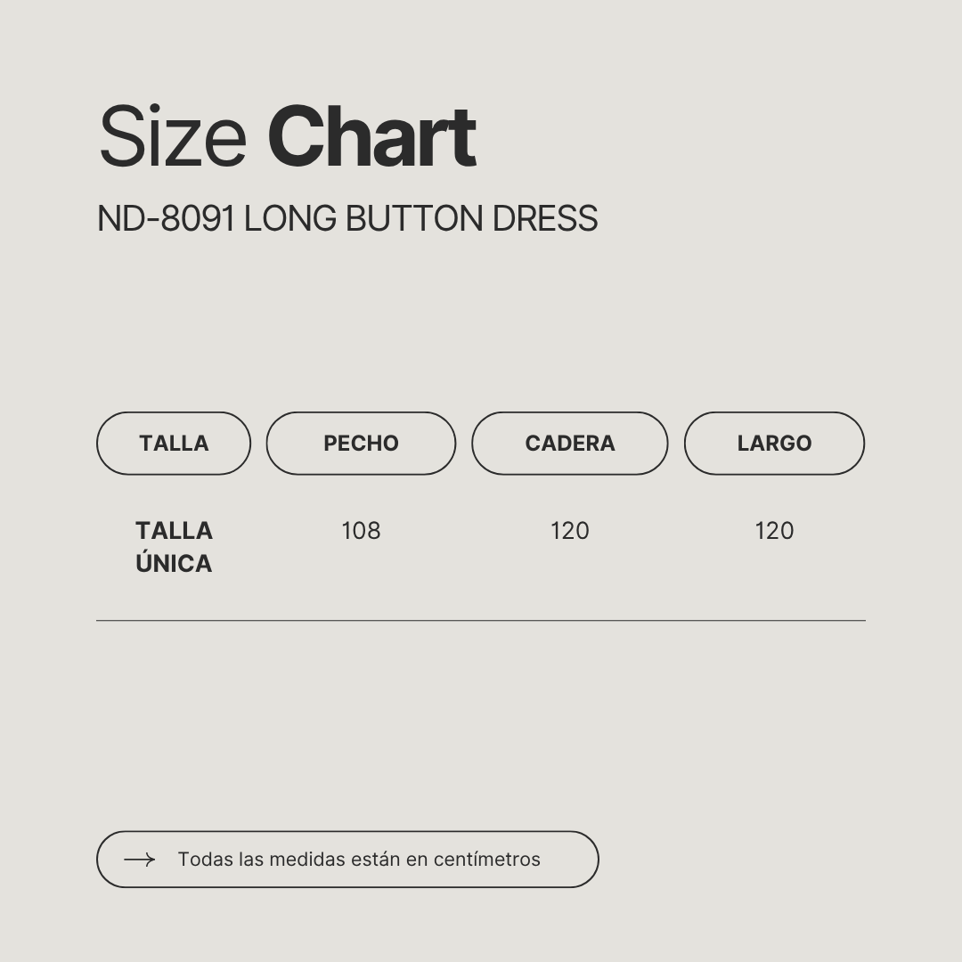 ND-8091 LONG BUTTON DRESS