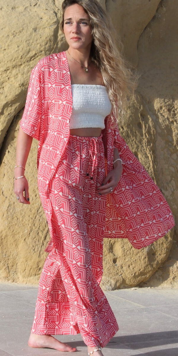 KS-85-763 KIMONO + TROUSER SEDA FRÍA