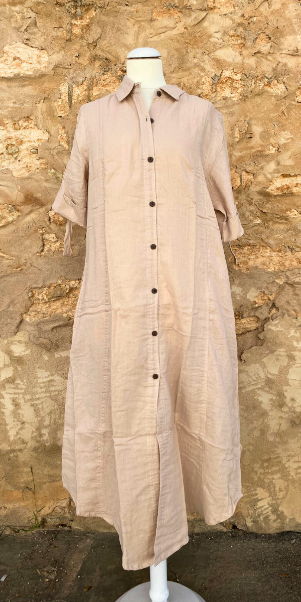 ND-8091 LONG BUTTON DRESS