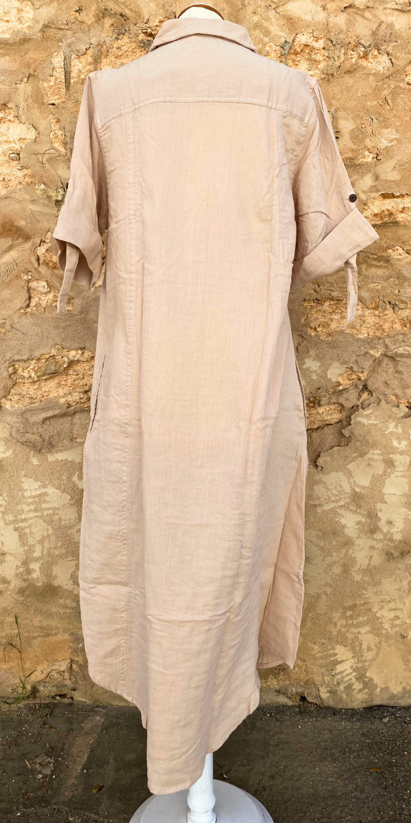 ND-8091 LONG BUTTON DRESS